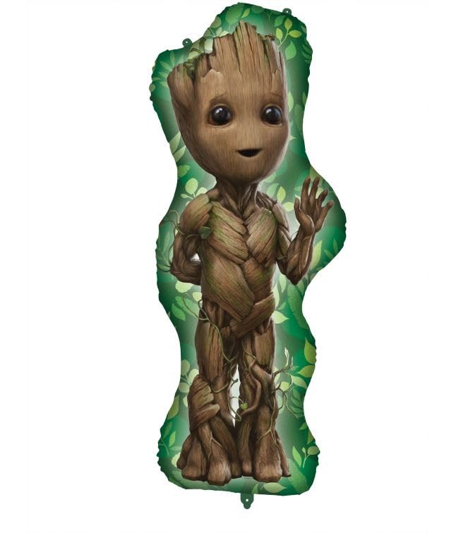 Avengers Baby Groot Shaped Foil Balloon, Green, 46cm by 100cm
