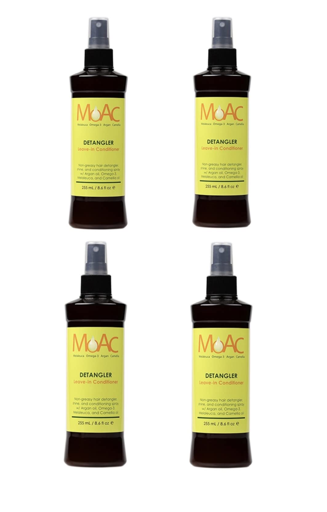 MOAC Melaleuca Omega-3 Argan Detangler Leave-In Conditioner 255ml (4 Bottles)FREE! RANDON CUTE HAIR ACCESSORY