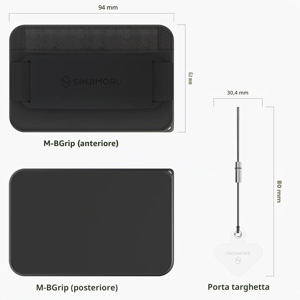 Sinjimoru [2022 Updated iPhone 14 Magnetic Phone Wallet for MagSafe, iPhone Card Holder with Cell Phone Kickstand & Phone Grip Strap for iPhone 12 13 14 Series. M-Bgrip