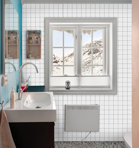 DEWOO Square Peel and Stick Backsplash Tiles Self Adhesive Subway Checkered Grid for Kitchen Bathroom Wall White (10-Sheet,12"×12") - Image 5