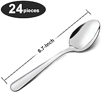 Vista 2 de Unokit Juego de 24 cucharas de té – Cuchara de acero inoxidable de 6.7 pulgadas, postre, mesa, cucharas de cubiertos solo para el hogar, cocina