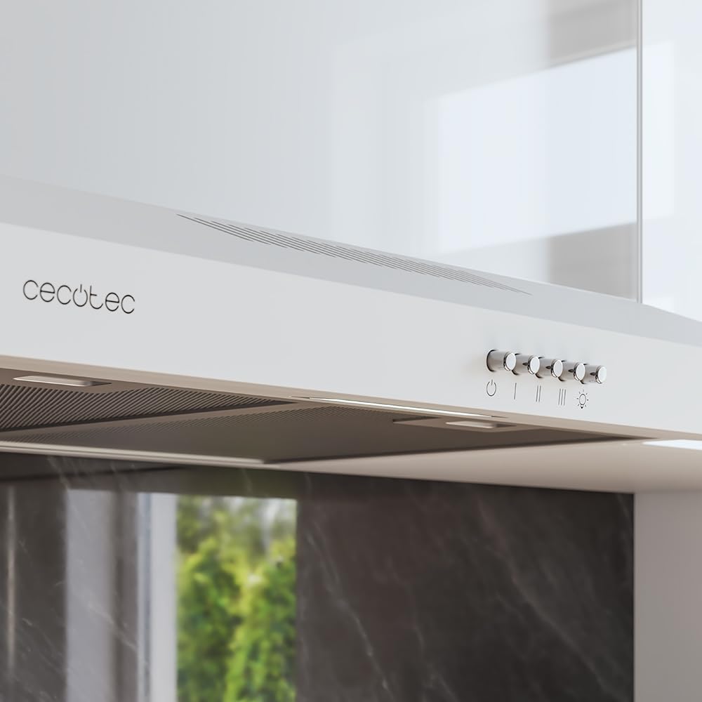 Cecotec Cappa aspirante 60 cm di larghezza Bolero Flux CM 602200 Inox B. Potenza di aspirazione 220 m3/h, motore 70 W, basso consumo, controllo meccanico, 3 livelli di potenza, finitura in inox