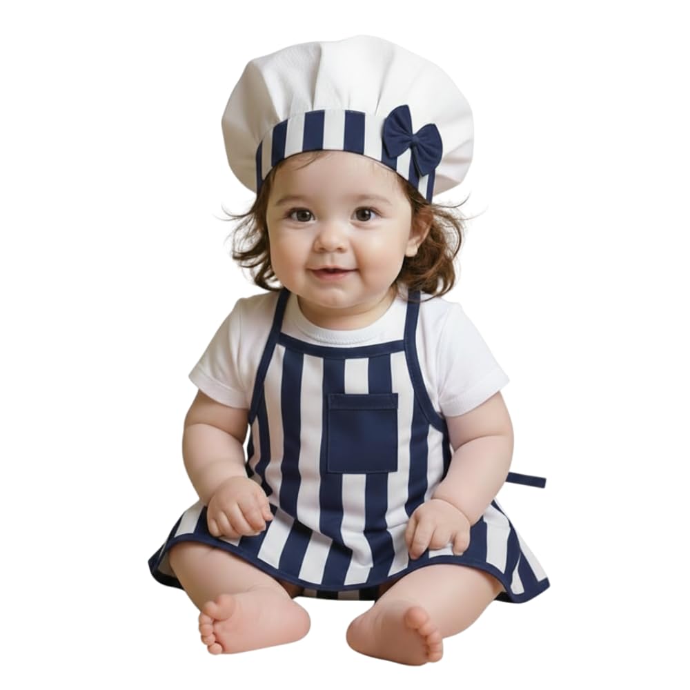 A.T.U.N. (ALL THINGS UBER NICE) Soft Cotton-Rich Baby Chef Dress-Up Set | Comfortable Chef Costume with Apron & Cap for Baby | Cute Role-Play Outfit for Photoshoot & Birthdays (0-2 Years)