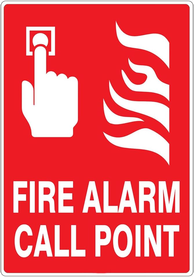 Fire Alarm Call Point Fire Sign 12" x 16" Metal Tin Sign Garage Man Cave Wall Decor