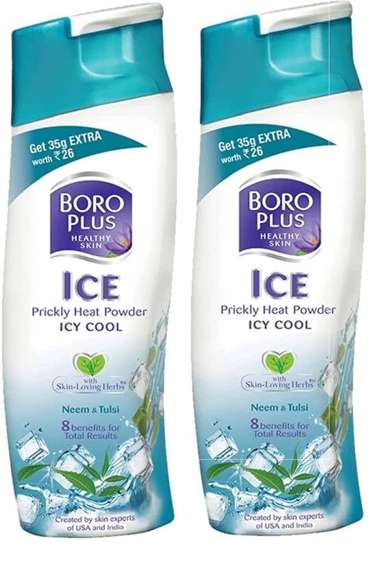 Prickly Heat Ice Cool Powder- 2 x 150g+35g Packs(2 x 185 g)