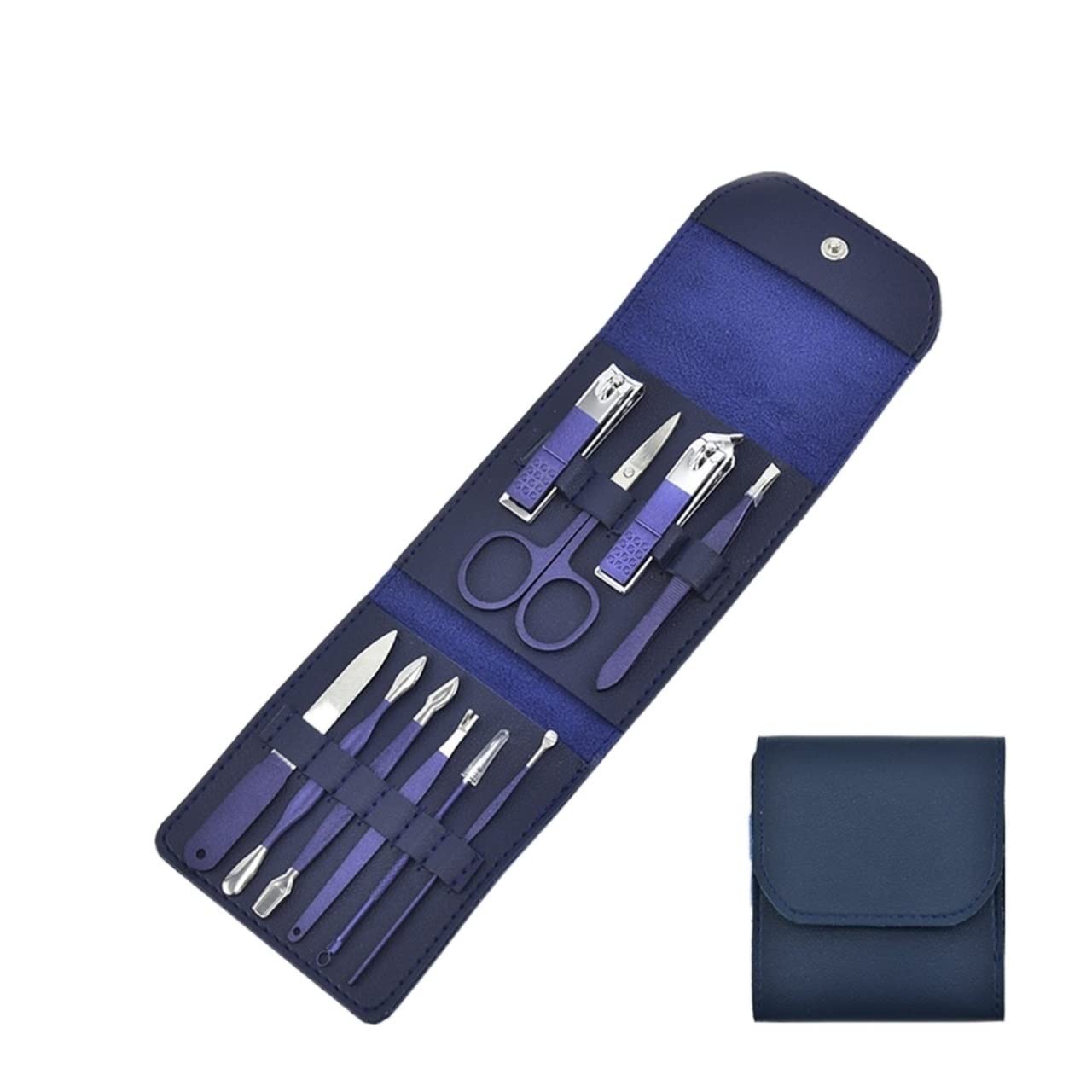 Ensemble coupe-ongles bleu de 10 pièces pour réparer les ongles épais