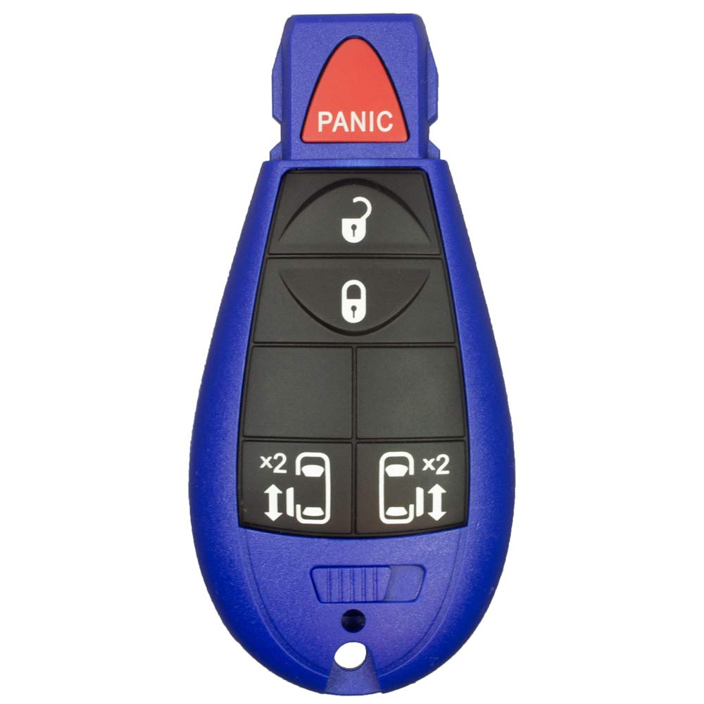 2 Blue Replacement Key Fob Shells For Chrysler Town & Country, Dodge Grand Caravan, VW Routan