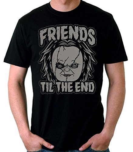 35mm - Camiseta Niño Chucky Friends Til The End - Terror - Divertida - Negro - 9-10 años