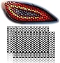 2Pcs Universal Car Rear Tail Light Lamp Stickers Honeycomb Type Decal,Car DIY Self Adhesive Tint Film Sheet for Car Rear Tail Light Headlight Taillight Cover Trim18.89'' x 11.81''（Black）