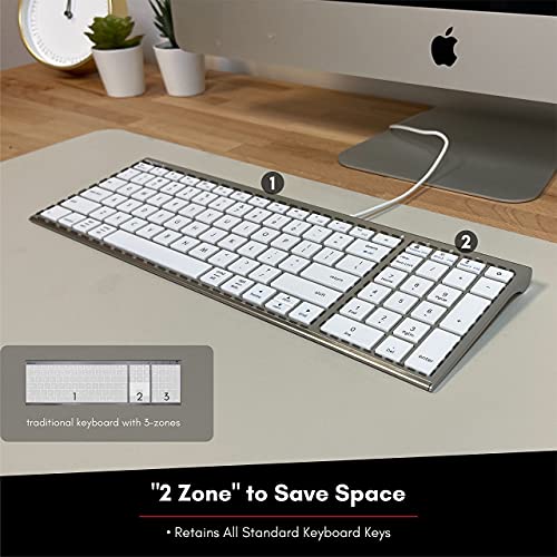 Macally Compact Wired Keyboard and a Vertical Laptop Stand, Designed to Save Space