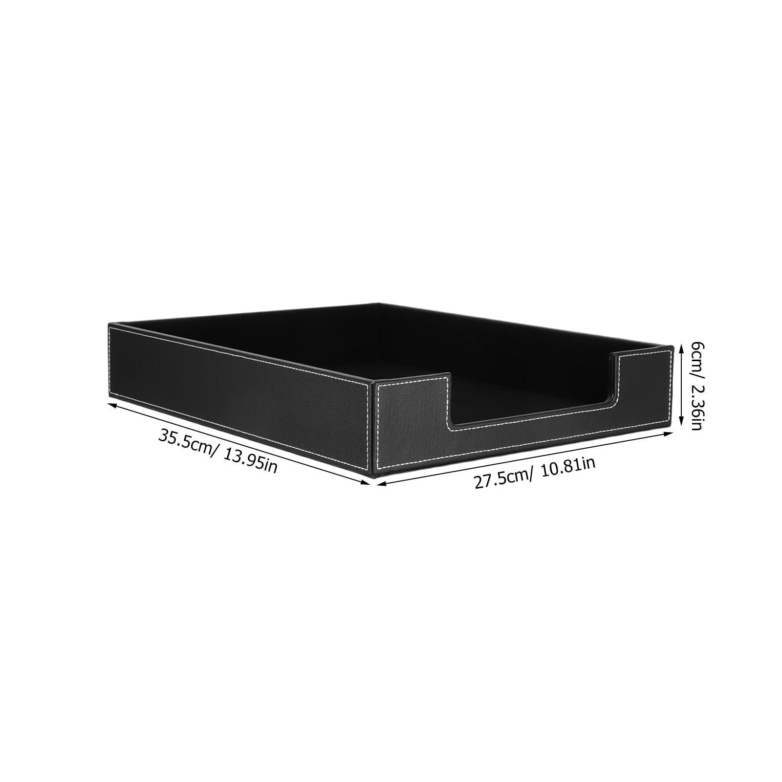 Kisangel Organizzatore di Documenti Desktop in Pu Nero, Vassoio Impilabile