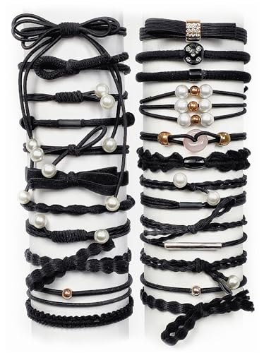 ANNACREATIONS Korean Style Multi Hair Rubber Bands For Girls & Women's 24 count (Pack of 1) - Image 2