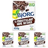 BJORG - Croustillant Noir Intense - Céréales Complètes - Chocolat Noir - Riche En Fibres -...