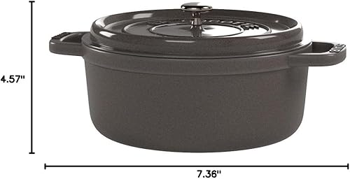 Miniatura 6 de STAUB Mini horno holandés redondo de 075 cuartos de galón gris grafito estufa