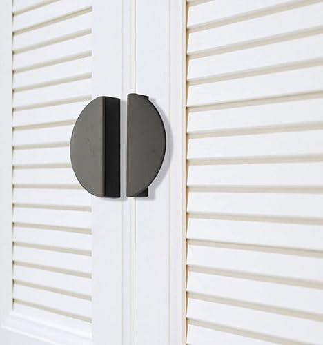 Miniatura 4 de Paquete de 2 pomos negros semicírculos para gabinetes de cocina con cajones de armario vintage, manijas de cajón, manijas de gabinete de cocina (S,