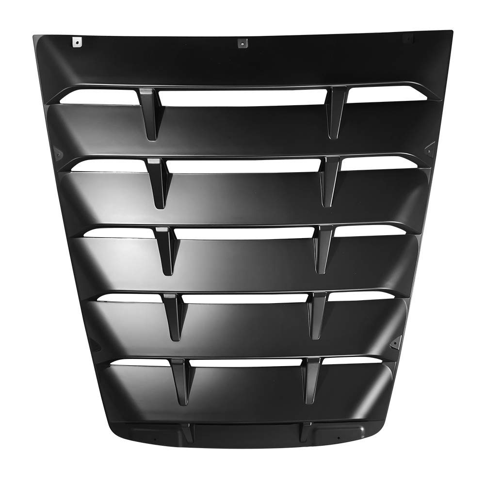 IKON MOTORSPORTS, Window Louver Compatible with 2014-2019 Chevy Corvette C7, Matte Black Rear Window Vents Sun Shade Guards ABS, 2015 2016 2017 2018