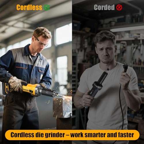 Image of Die Grinder for 20V MAX Battery, Cordless Die Grinder with 25000RPM Brushless Motor, 1 /4 inch Precision Collect, Variable Speed Grinder for Metal Wood Grinding Cut Sanding (Battery not Included)