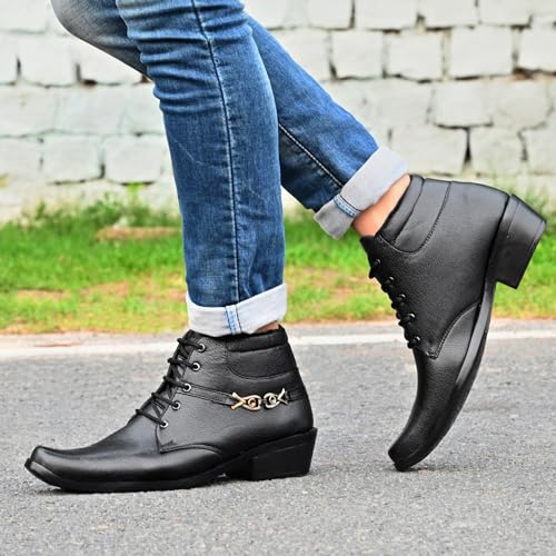 Image of Karaddi mens Mid Top Formal Boot Lace-up Shoes Aa098 Ankle Boot