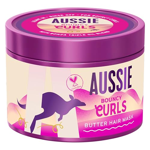 Aussie Bouncy Curls Butter Haarmaske 500ml zum Entwirren Nähren und Tiefenpflegen von Wellen und Lockenhaar mit Jojoba Kokos und Australischen Macadamianussölen Vegan und Tierversuchsfrei