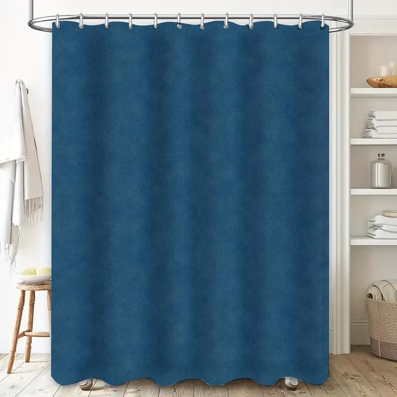 Rideau de douche bleu foncé imperméable pour éviter les éclaboussures au sol - 2