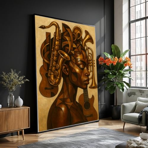 Tableau femme cubiste de grande taille 70x100 cm impression haute définition