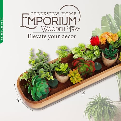 Dough-Bowl-for-Decor-30-Inch-Long-Wooden-Tray-Baguette-Trough-Acacia-Wood-Decorative-Oblong-Centerpiece-Boat-Rustic-Primitive-Farmhouse-Amish-Fruit-Bowl-for-Long-Table Dough Bowl for Decor 30 Inch Long Wooden Tray Baguette Trough Acacia Wood Decorative Oblong Centerpiece Boat Rustic Primitive Farmhouse Amish Fruit Bowl for Long Table