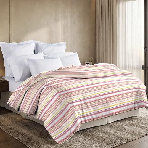 Image of MYTRIDENT Soft Comfort Comforter, 100% Cotton Cover, 200 GSM Fiber Filled Comforter, 88 Inches x 104 Inches, King Size Comforter, Printed, AC Blanket, Reversible - Bloom Era