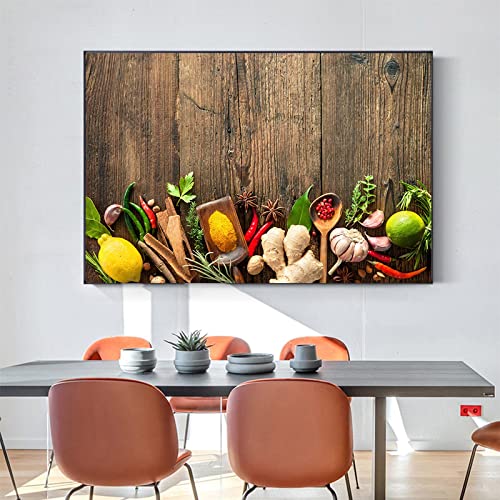Assaisonnement Moderne Pizza Peinture Toile Impression Haute Définition Sans Cadre 50x70cm