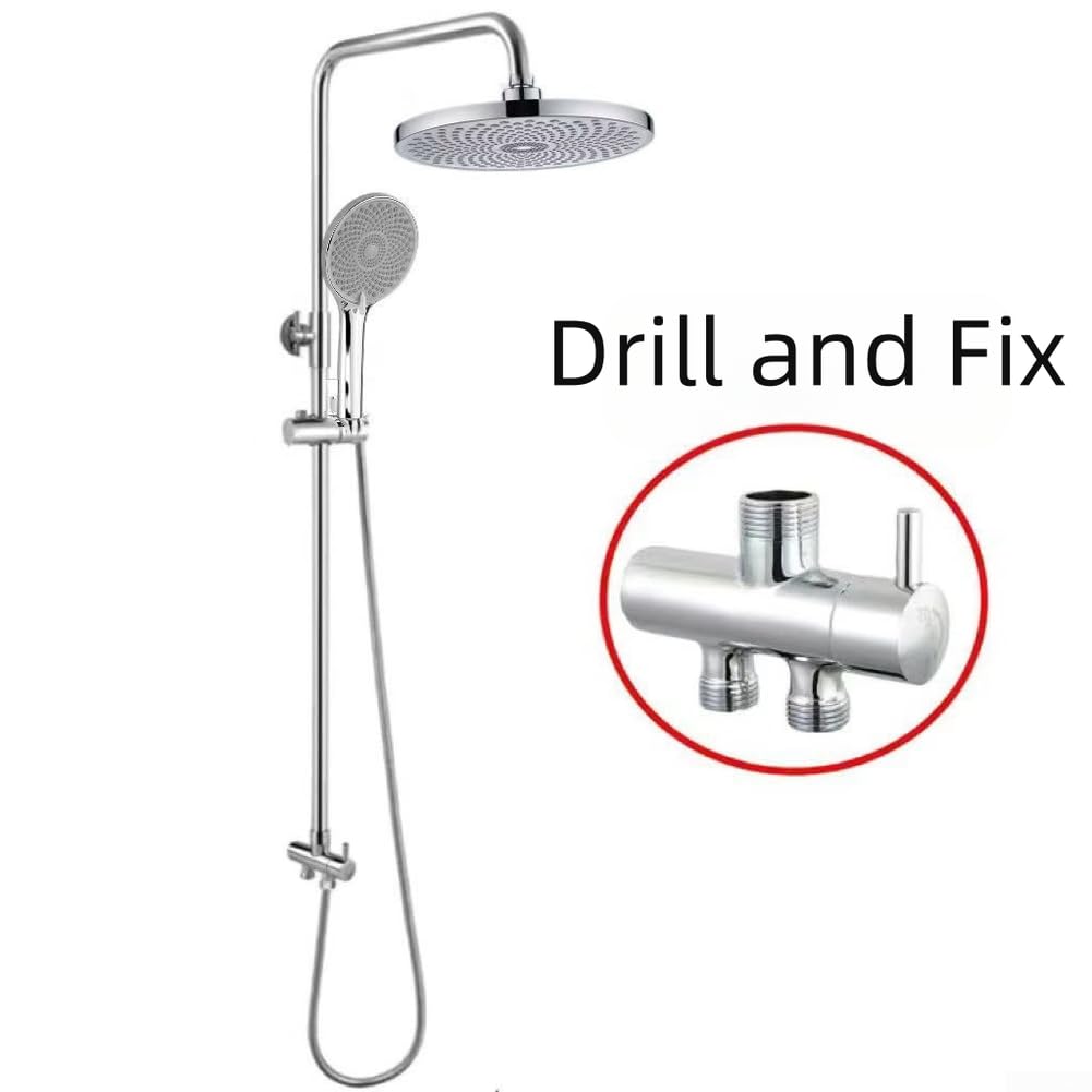 2-Wege-Dusch-Umstellventil, verchromter Badezimmer-Duschkopf-Splitter, Messing, Wandmontage, Ventilumsteller für Zuhause, Badezimmer, Funktioniert mit Standard-Duschsystemen (Chrom)