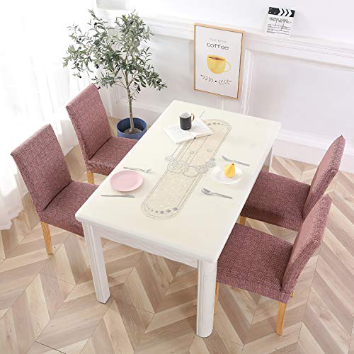Set van 6 stretch eetkamerstoelhoezen, universele elastische stoelhoezenset, zachte, afneembare, wasbare stoelhoezen… - Afbeelding 4