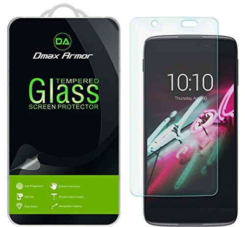 [3-Pack] Dmax Armor for Alcatel Idol 4 Screen Protector, [Tempered Glass] 0.3mm 9H Hardness, Anti-Scratch, Anti-Fingerprint, Bubble Free, Ultra-Clear
