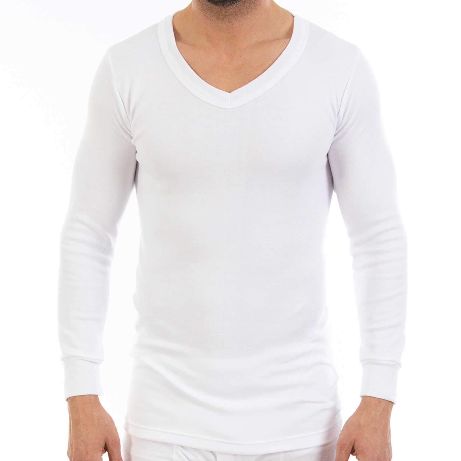 Lacotex Camiseta Interior Termal de Hombre | Camiseta Manga Larga y Cuello Pico Térmica | Confort y Protección Térmica Interior | Pack Ahorro 6 Unidades | L101V