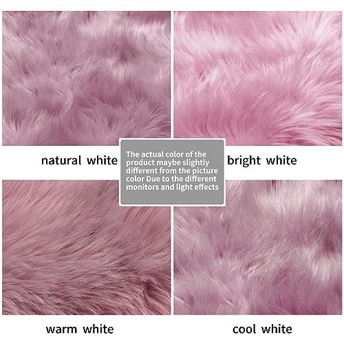 Image of Tangsoo 2x6 Light Purple Faux Fur Rug,Soft Sheepskin Runner Rug for Bedroom