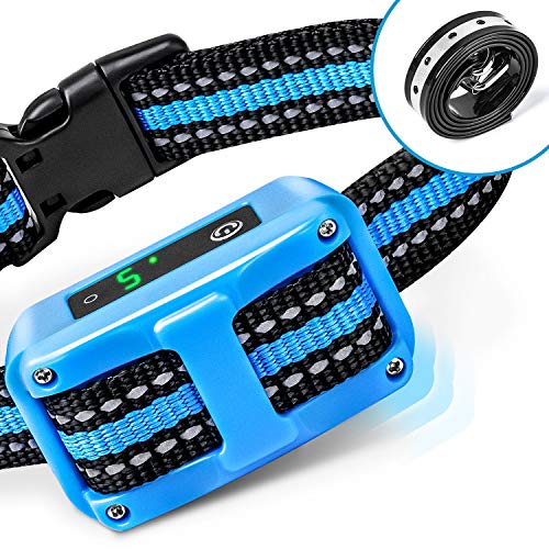 PetYeah Bark Collar [2019 Upgrade Version] No Bark Collar Rechargeable Anti bark Collar with Beep Vibration and No Harm Shock Smart Detection Module Bark Collar for Small Medium Large Dog