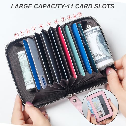 Image of Credit Card Wallet, RFID Card Case Wallet, Zipper Card Cases Holder for Men Women, RFID Blocking, KeyChain Wallet, Compact Size Card Organizer Case for Women