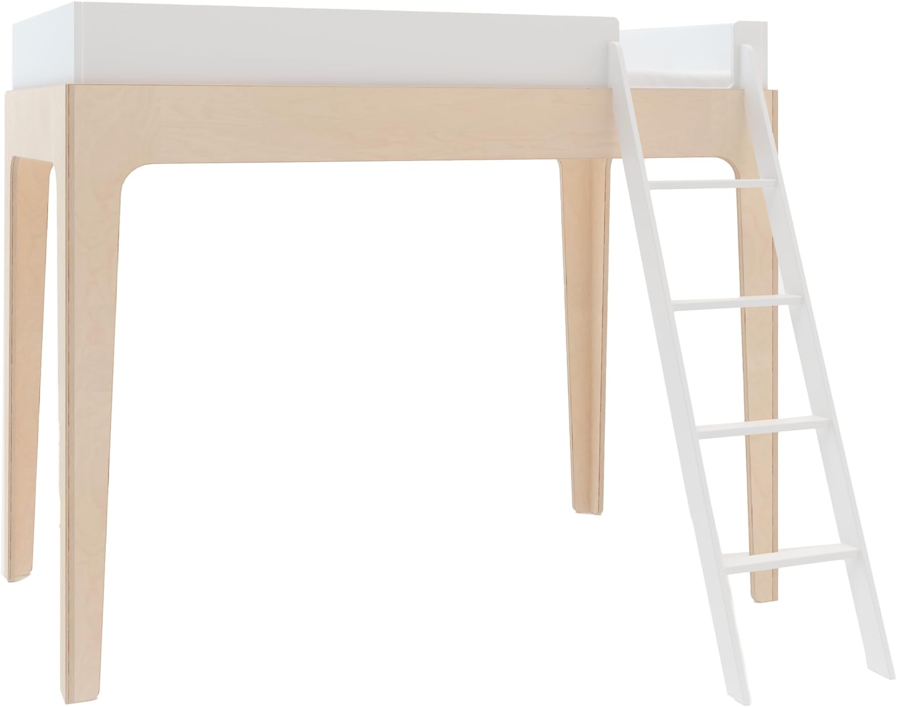 Oeuf Perch Twin Loft Bed – Elevated Kids Bed with Safety Ladder | Space-Saving Design | GREENGUARD Gold Certified | Baltic Birch & Eco-MDF | Modern Sustainable Furniture | Made in Europe