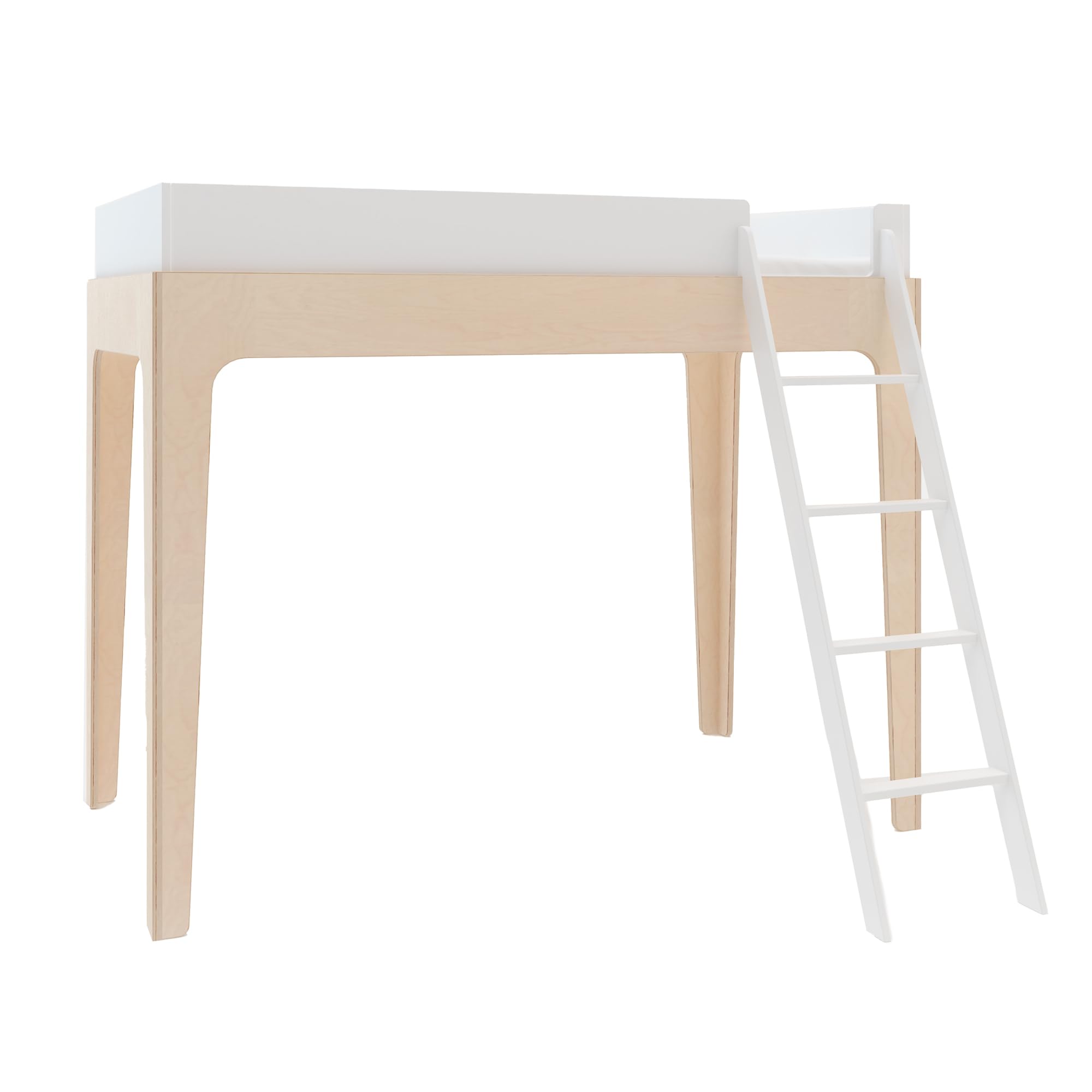 Oeuf Perch Twin Loft Bed – Elevated Kids Bed with Safety Ladder | Space-Saving Design | GREENGUARD Gold Certified | Baltic Birch & Eco-MDF | Modern Sustainable Furniture | Made in Europe