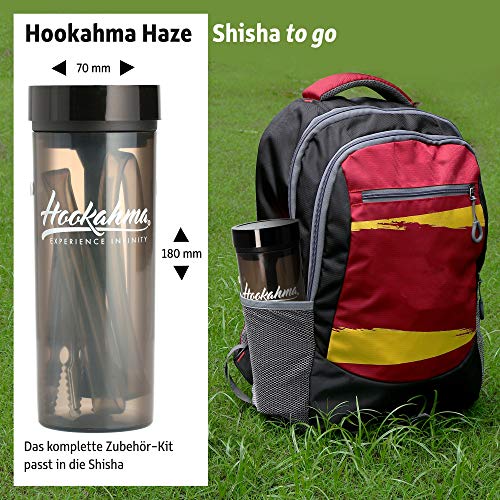 Hookahma® Haze Shisha to Go | Ideal für unterwegs, Strand, Festivals| Mini-Shisha | Inkl. Zubehör in Schwarz… – Bild 5