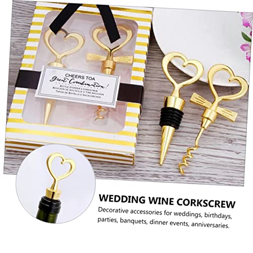 Abaodam 2Pcs Love Wine Stopper Pocket Tool Decorating Tools Champagne Opener Wedding Wine Stoppers Red Wine Stopper Valentine Wine Bottle Stopper Wine Bottle Corkscrew Red Wine Corkscrew #TOP4