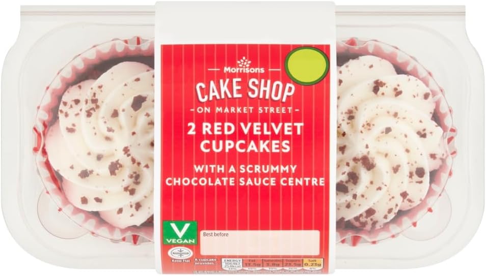 Morrisons Vegan Red Velvet Cupcakes 2pk