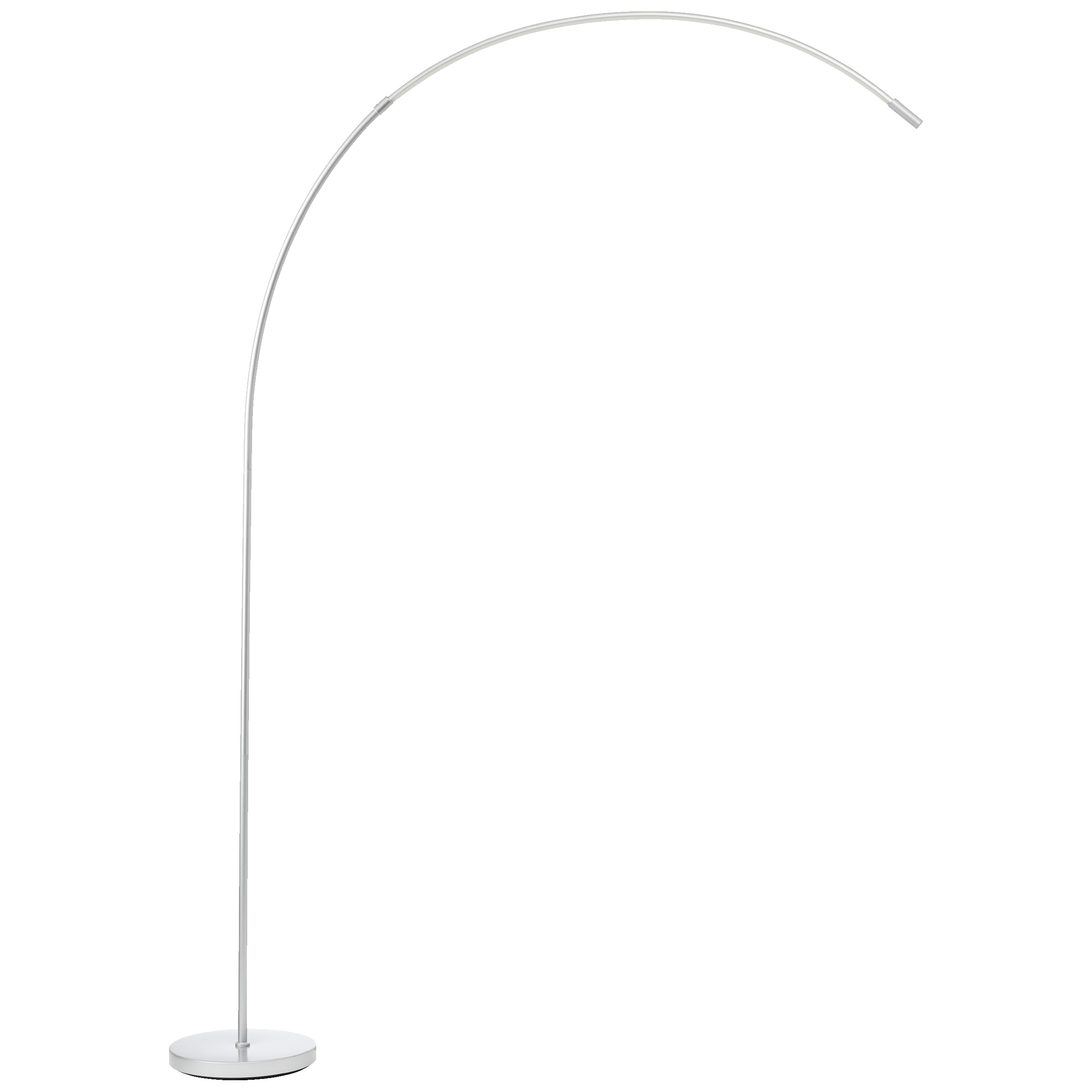 Lightbox LED Bogenstehlampe | 1,7 m Höhe | Stehleuchte mit Kopf-Schalter, dimmbar (CCT) | LED Lampe (1440lm, 18W) | Standleuchte auch als Schlafzimmer, Büro und Flur Lampe | aus Metall in Silberfarben