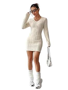 NORDISK■Women Long-Sleeved String Dress■送料込 Long WOOL SWEATER Dress, Knitted Long Sweatshirt Dress