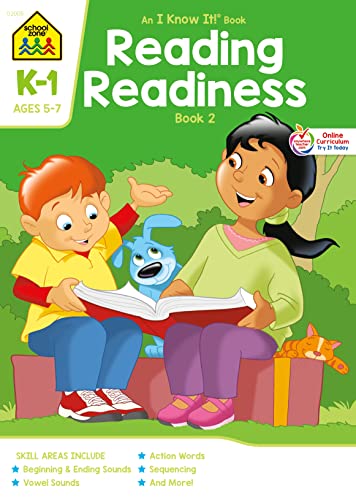 School Zone - Reading Readiness Book 2 Workbook - Ages 5 to 6, Kindergarten to 1st Grade, ABC Order, Positional Words, Numbers, Rhyming, and More (School Zone I Know It!® Workbook Series)