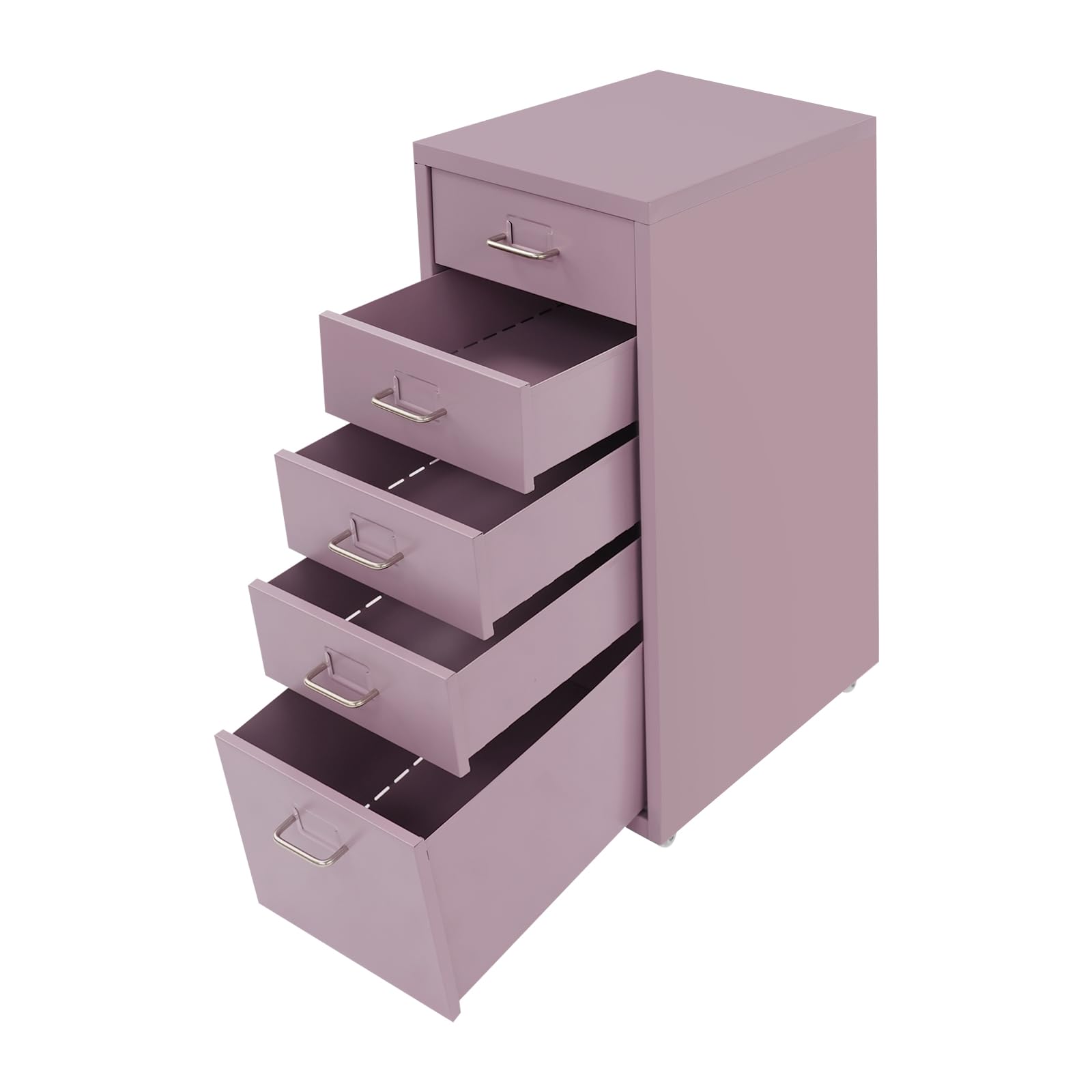 41 x 28 x 69 cm - Meuble de rangement mobile avec 5 tiroirs - Armoire en métal - Armoire de bureau avec 4 roulettes - Organisateur de documents - Conteneur de rangement pour bureau, bureau