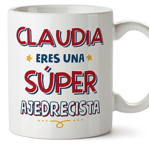 MUGFFINS Tazas Personalizadas para AJEDRECISTA mujer - En Español - Eres Súper - 11 oz / 330 ml - Regalo Personalizable original y divertido