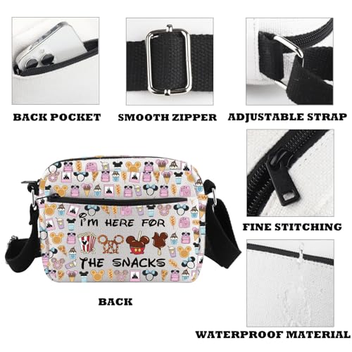 Magical Inspired Gift Family Vacation Trip Gift I'm Here For The Snacks Mouse Family Trip Snacks Zipper Crossbody Bag3