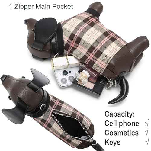 Image of Women PU Leather Unique Novelty Dog Shaped Crossbody Shoulder Bag Handbag Purse