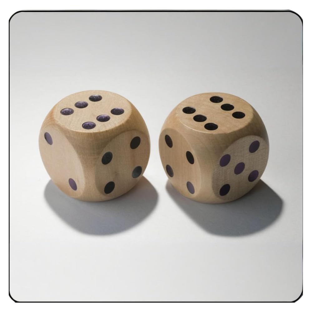 Dado XL De Madera BLUECHOLON – 6x6 Cm, Esquinas Redondeadas, Ideal Para Juegos De Mesa, Casino Y Personas Con Movilidad Reducida