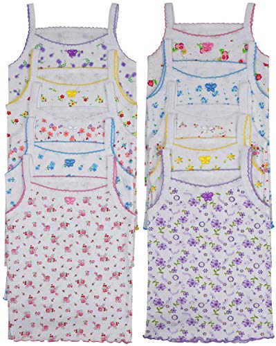 Image of ToBeInStyle Girl's 4 Pack Ruffle Hem Spaghetti Strap Tank Tops