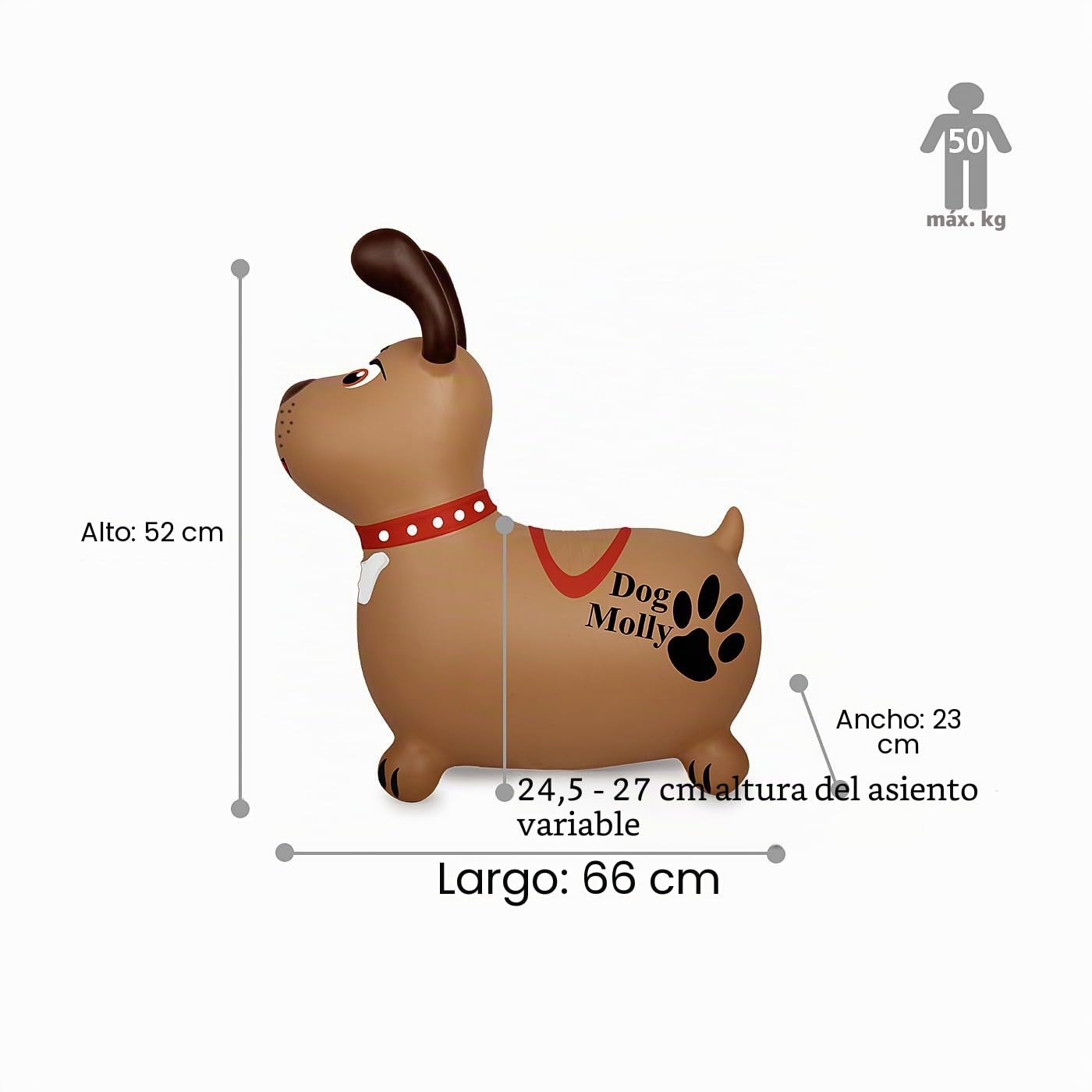 JAMARA 466005 Molly HoppyDoo - Juguete para niños, Juguete para niños para Interior y Exterior, Regalo para niños, Juguete de jardín, fácil de Limpiar, sin BPA, con Bomba